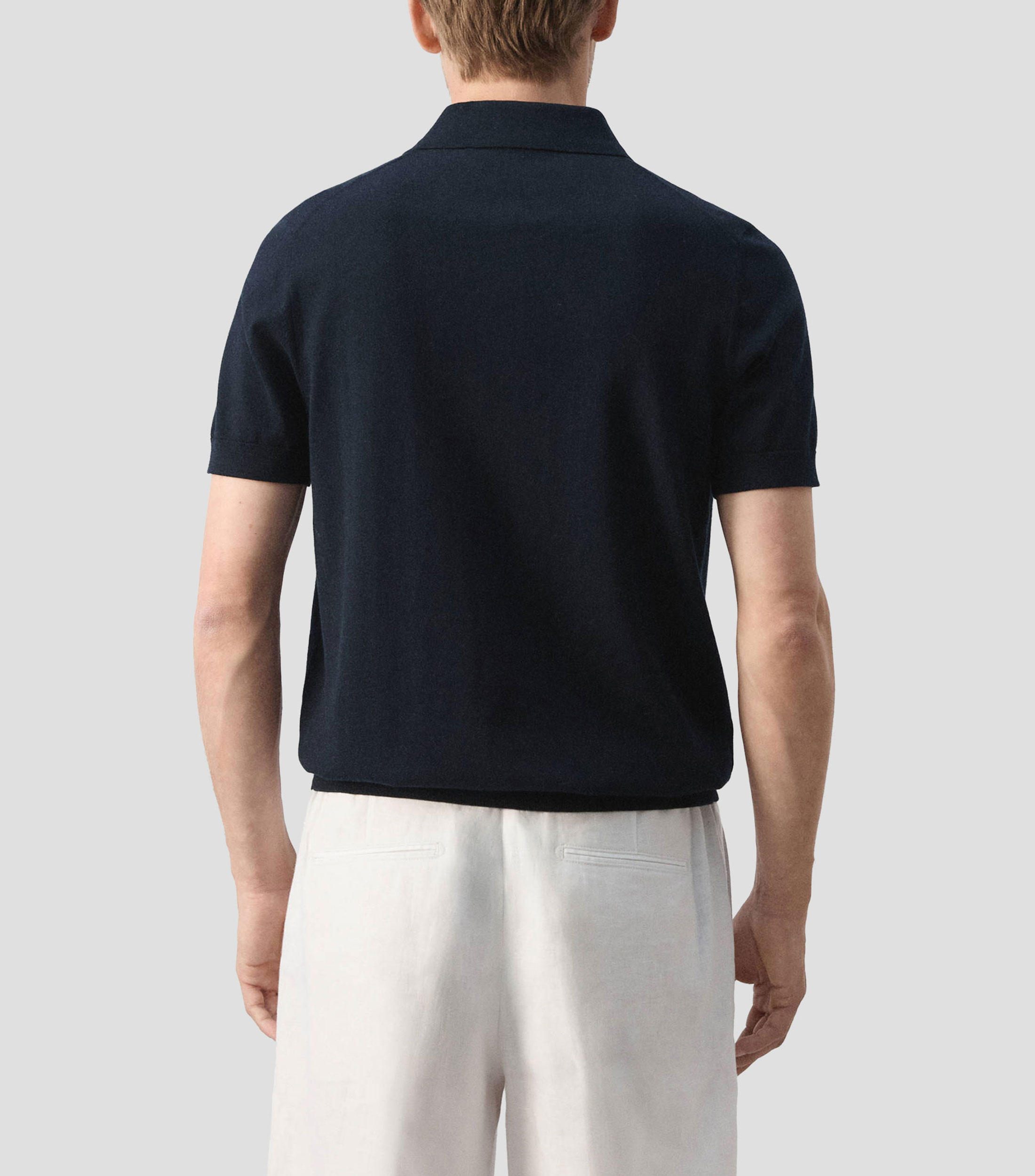 Playera tipo polo manga corta lisa Hombre